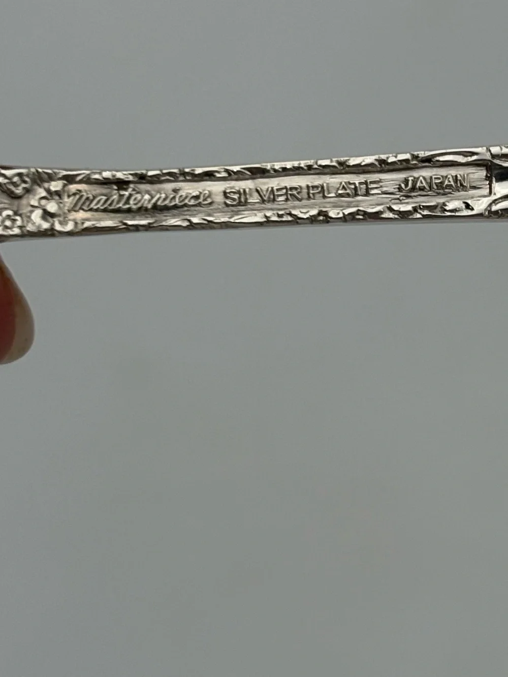 Vintage Masterpiece Silver-Plated Ornate Handled Pierced Serving Spoon